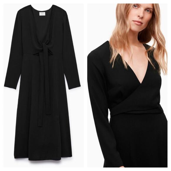 NWT Aritzia Wilfred Aubagne Black Midi Dress - Picture 2 of 14
